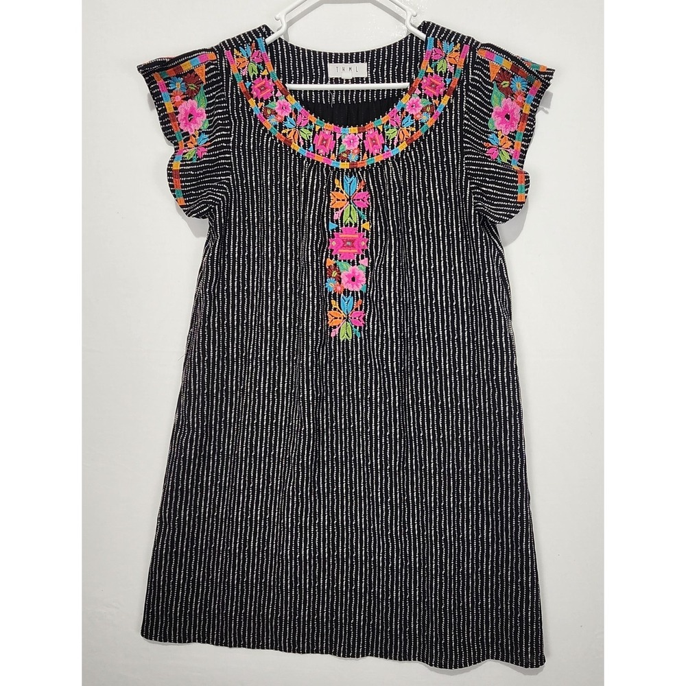 THML‎ Women's Floral Embroidered Multicolor Comfy Dress Size S